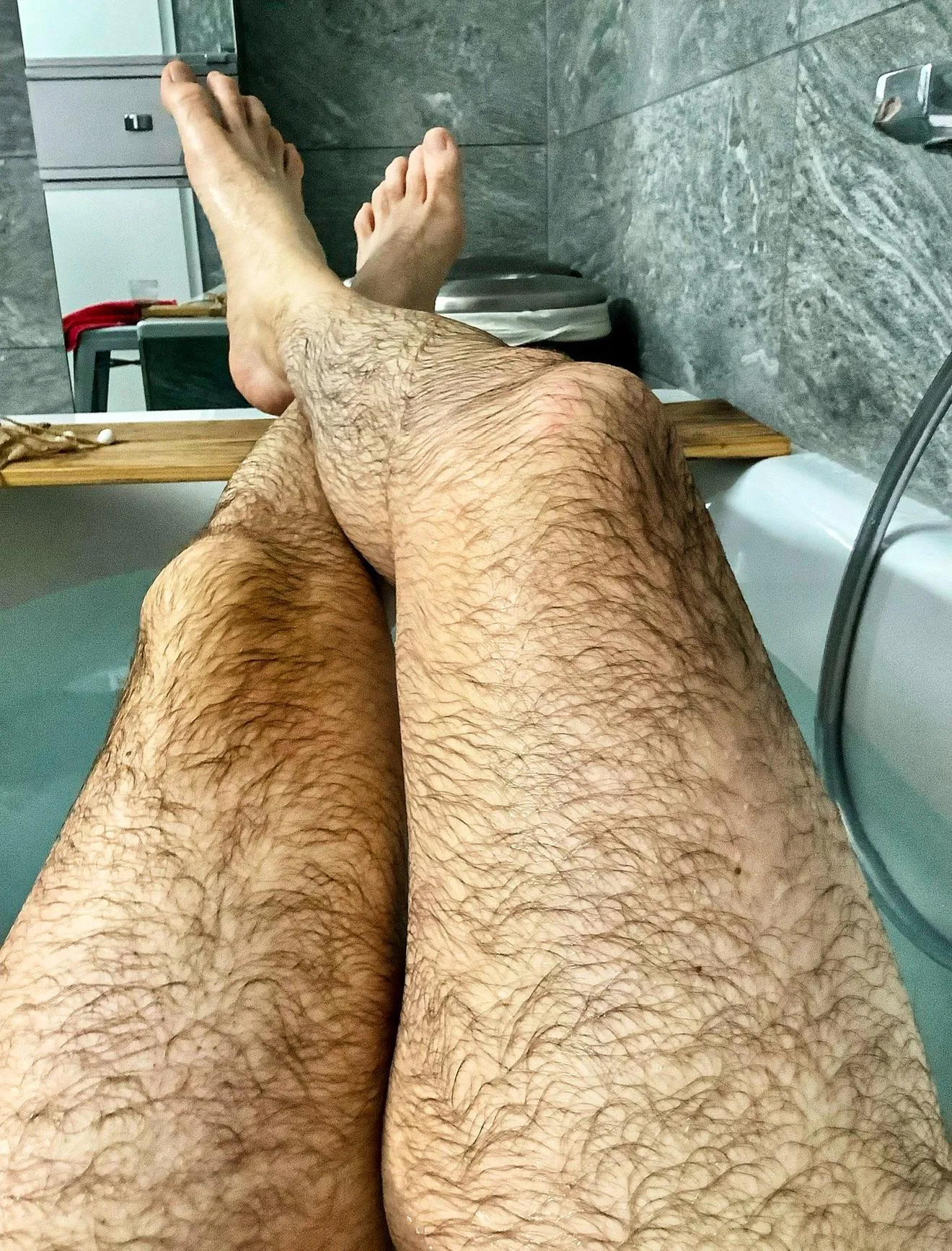 Very hairy from bottom to top