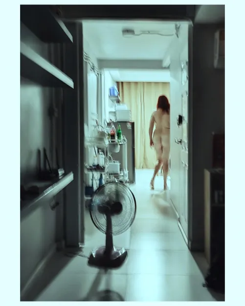 A 50+ woman goes out to wash her pussy after sex. How do my body lines look to you?