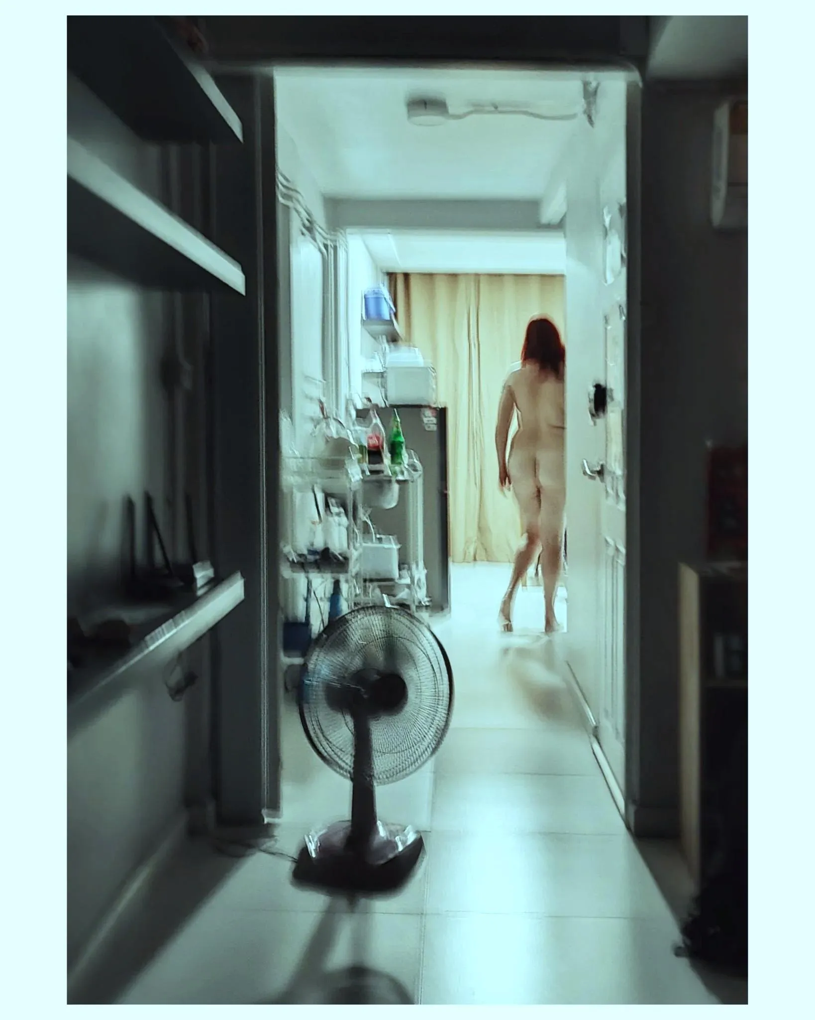 A 50+ woman goes out to wash her pussy after sex. How do my body lines look to you?