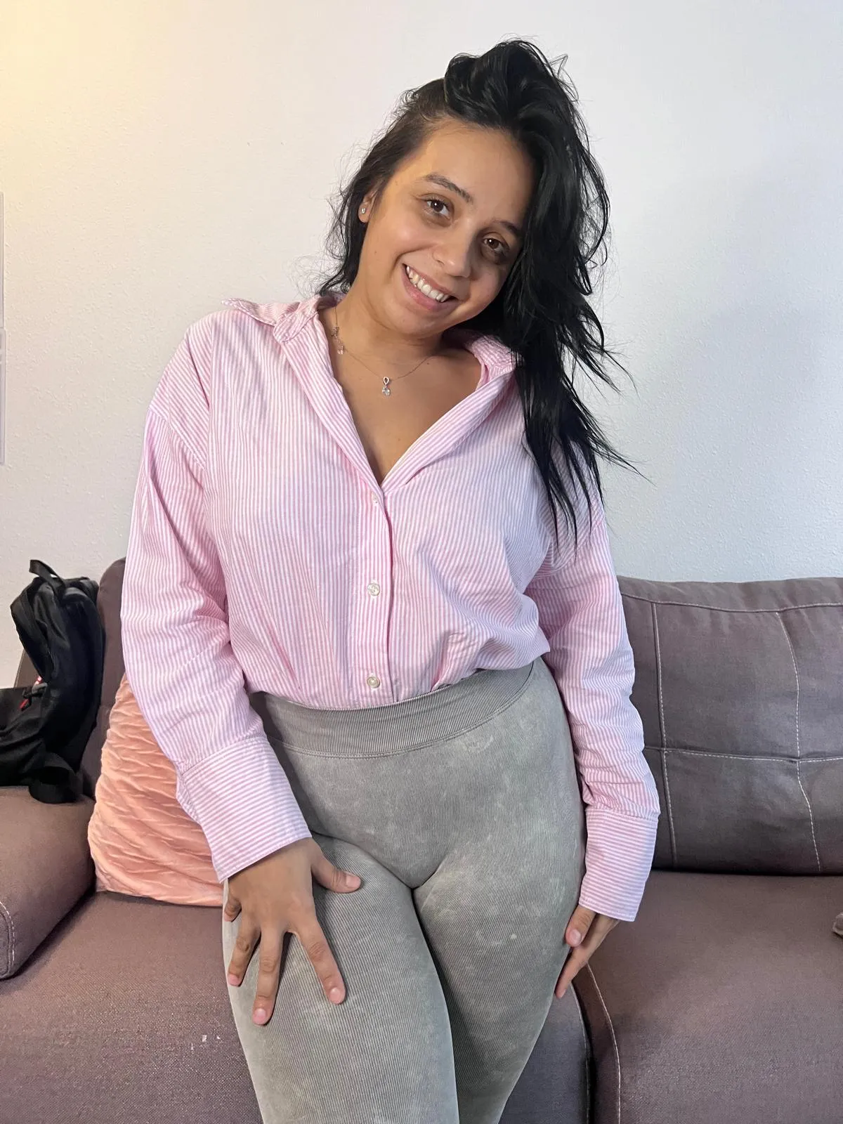 I love my outfit, especially when taking it off piece by piece.