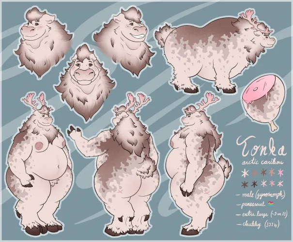 My first time drawing a full ref sheet for my boi, and looking for critique! (I was too nervous to post it on an sfw sub, hope it's ok to post it here)