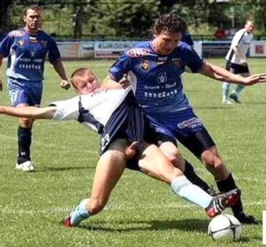 This young soccer player also had to wear briefs or a jockstrap.