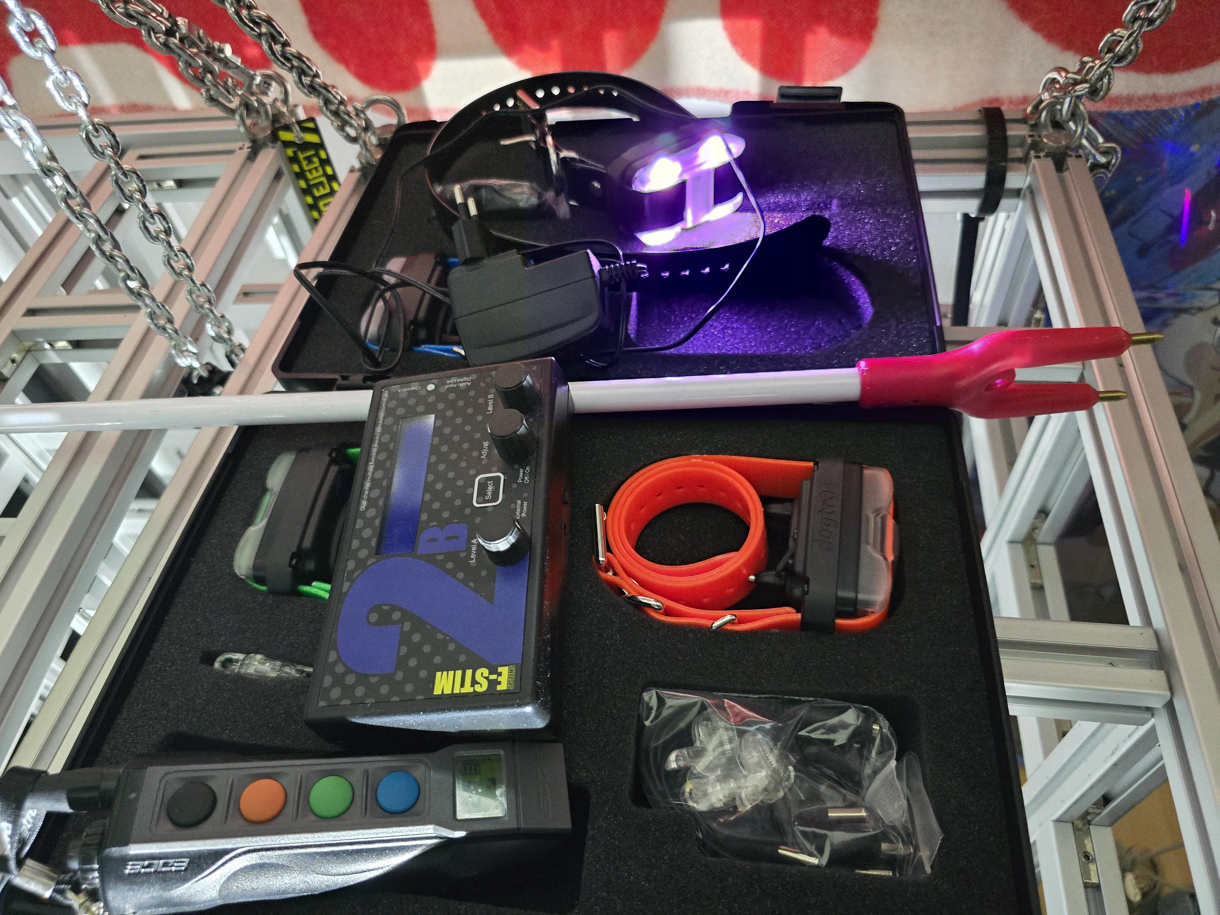 Update part 6: Building my first CAGE(s). New toys so that it doesn't get too boring. The cattle prod only scares the subs. It's too dangerous to use. 