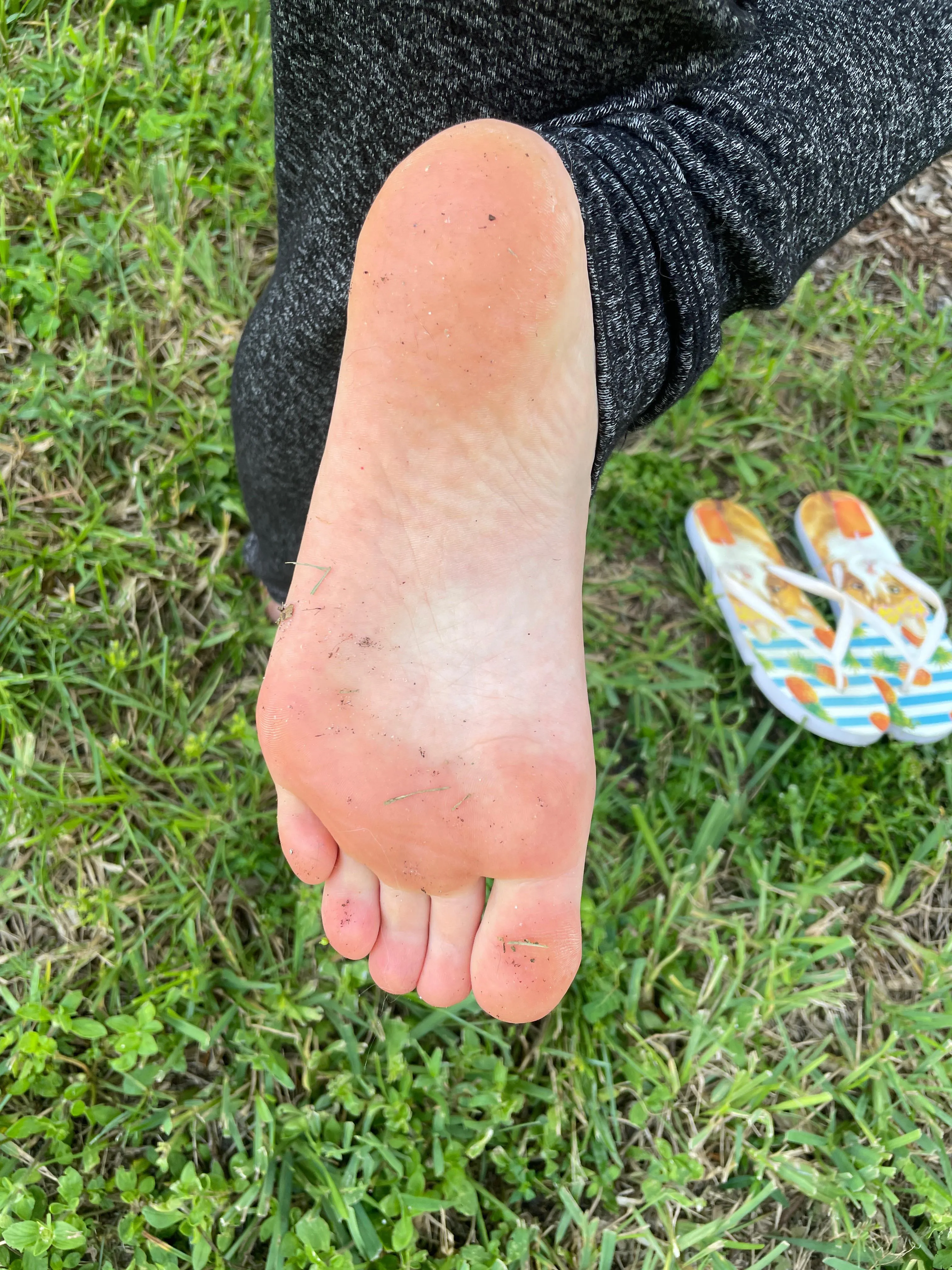 Barefoot in the grass
