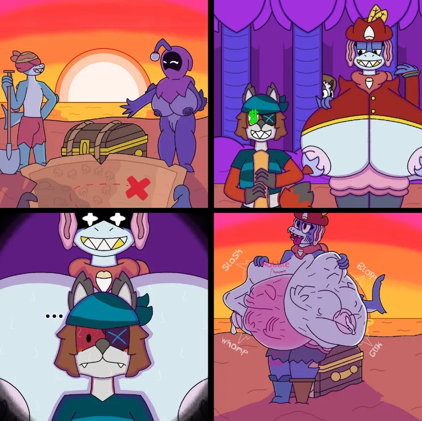 {image}(breast vore)(unbirth)Shcaley's Treasure Hoarding (REMAKE) (Made by EKL_DX78, The Original was made by Theswaggah)