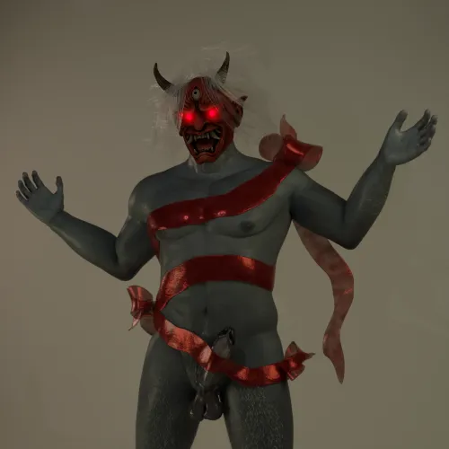 Oni had some fun with the ribbons! | By me, RysXXX