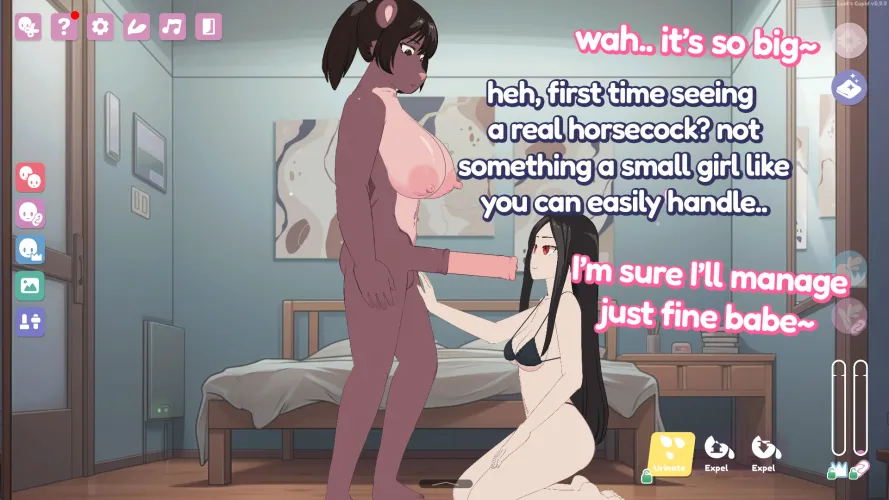 Petite girl saw my huge horsecock for the first time (OC/Lust Cupid)