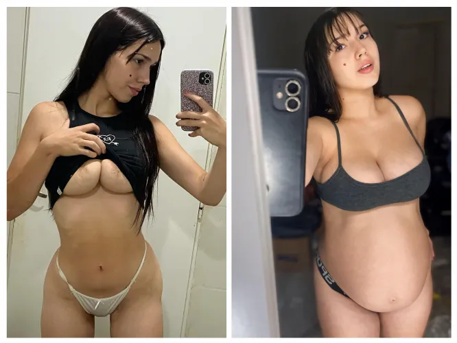 Before pregnancy and now! My body has totally changed but pregnant I look very sexy