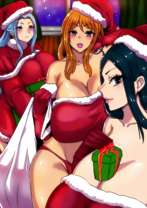 Christmas Nami, Robin, and Vivi 