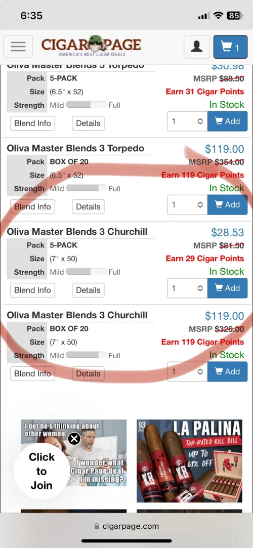 Killer deal on Cigar Page 