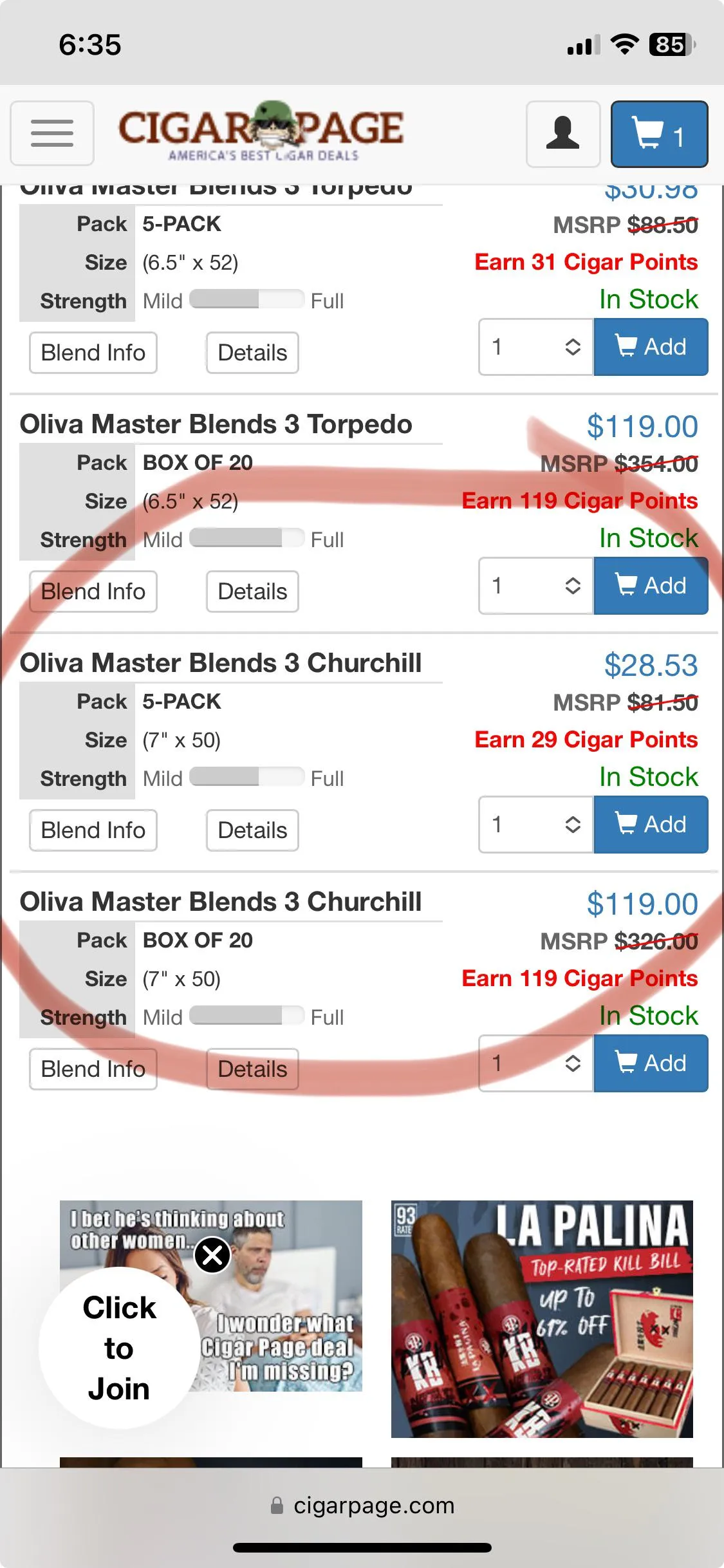 Killer deal on Cigar Page 