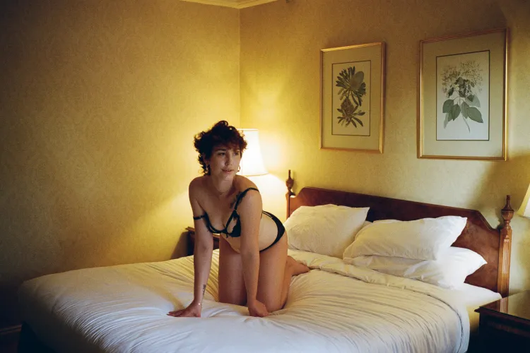 Lingerie noir and just a little bit cheeky.