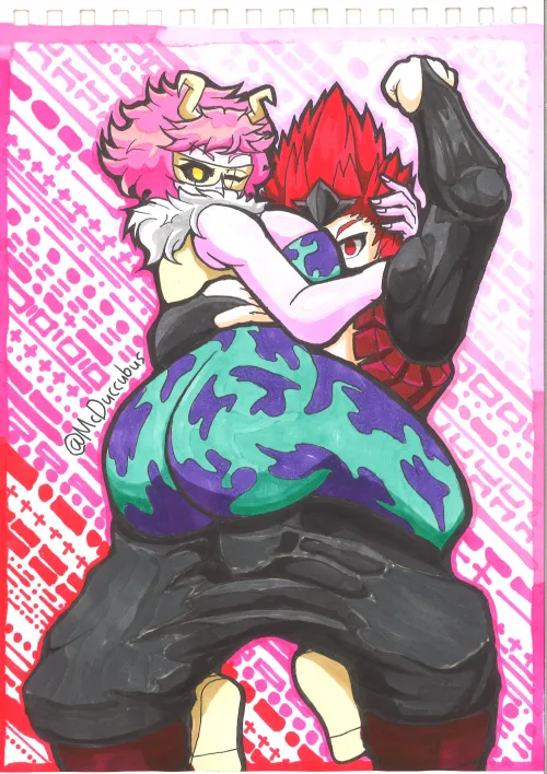  Mina and Kirishima the party couple (art by me McDuccubus) 