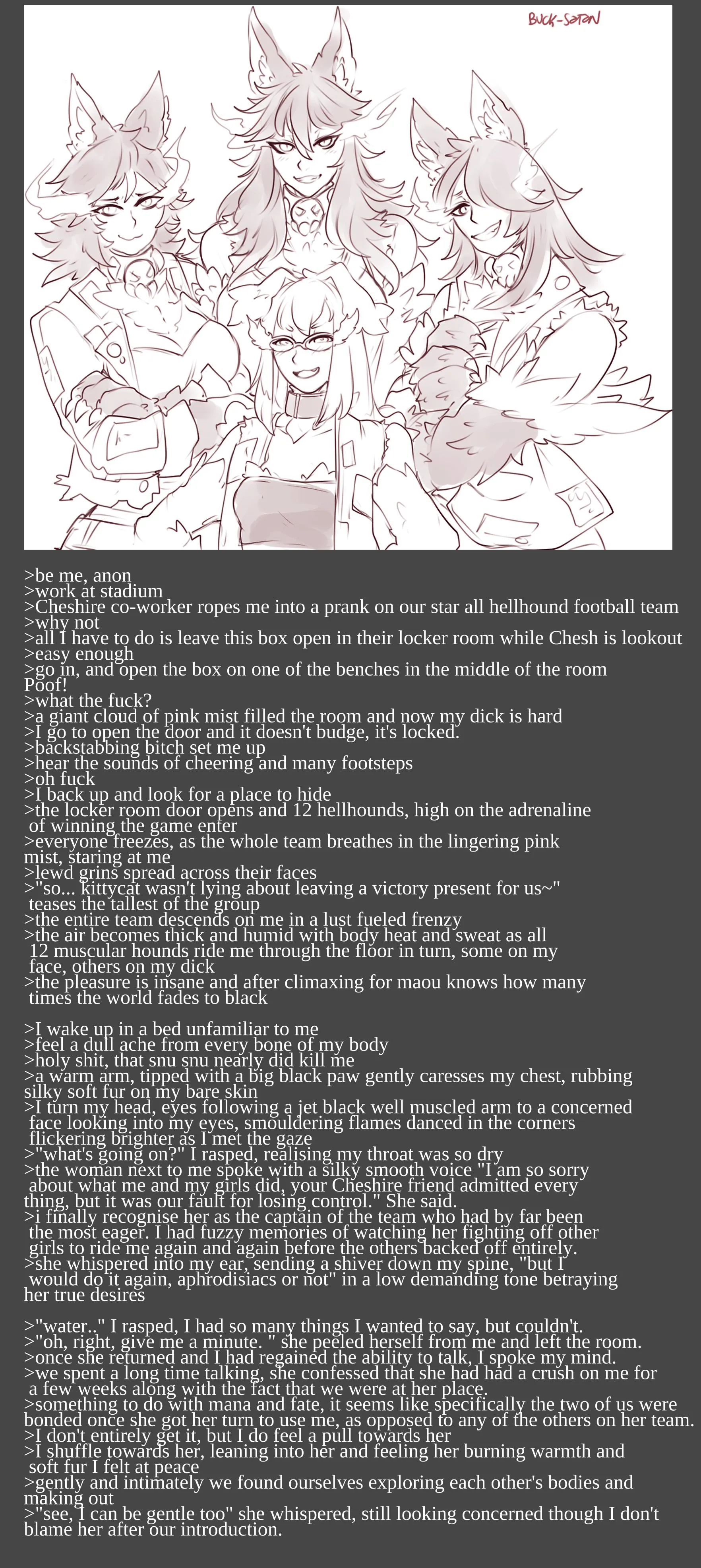 Ganged up on by hellhounds