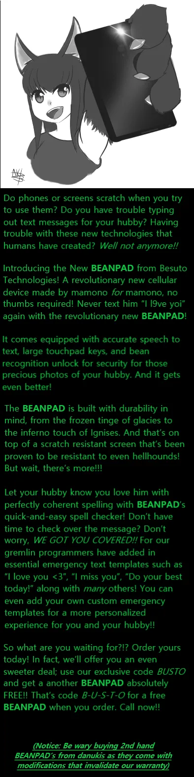 Introducing new BEANPAD!!! (og art from AkiBesuto on Twitter)