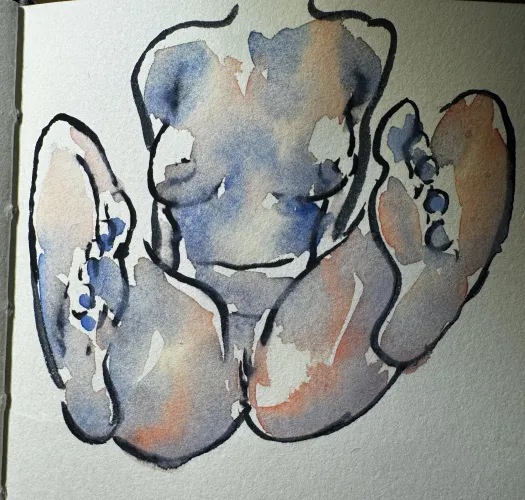 Legs up, watercolor by me