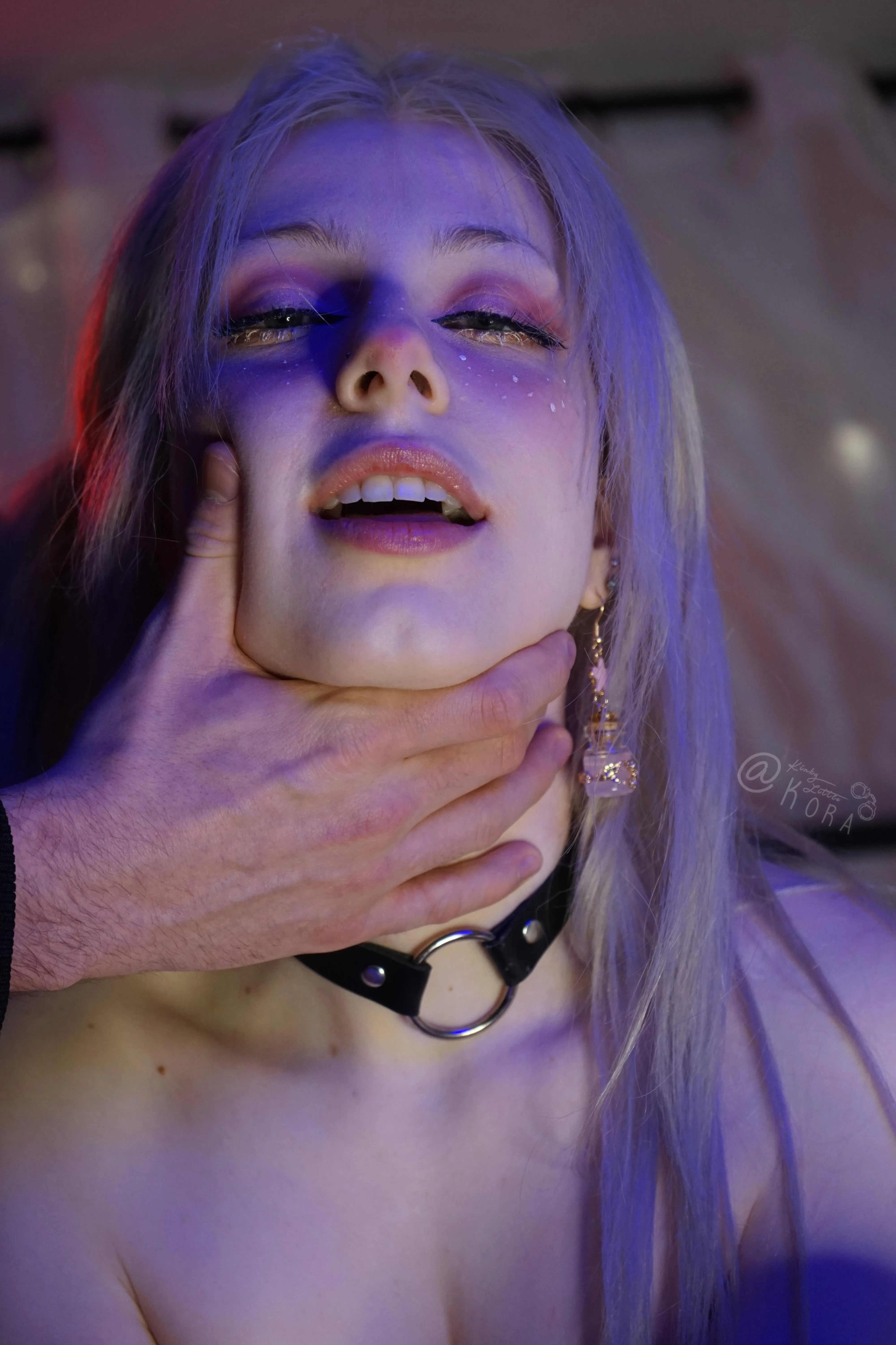 nothing makes me look like a happy little slut more than having Daddy's hand around my throat~