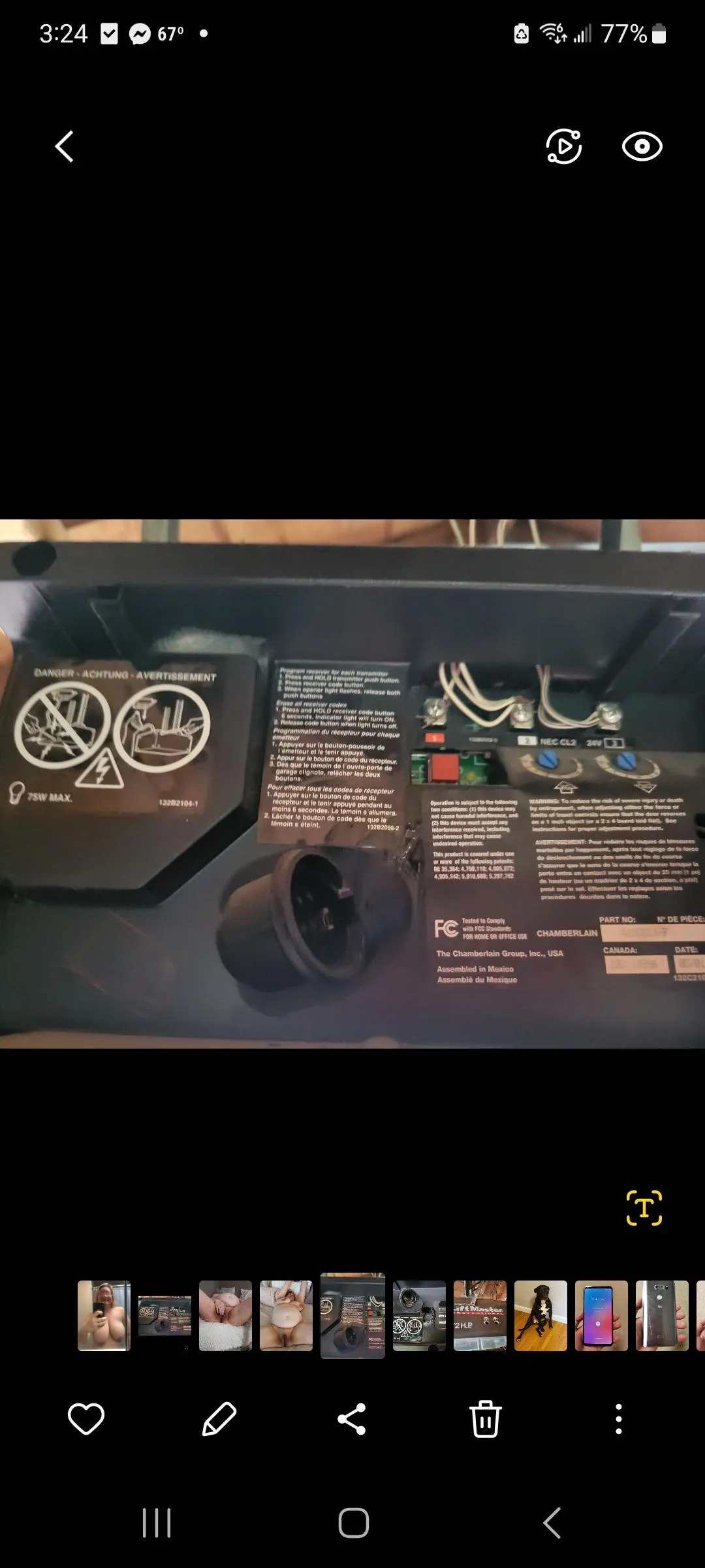 Sent to handyman about fixing my garage door