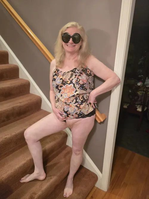 Fuzzy blond peeking through!