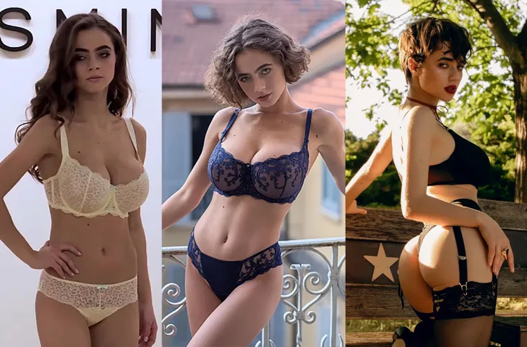 In Lingerie With All Hairstyles