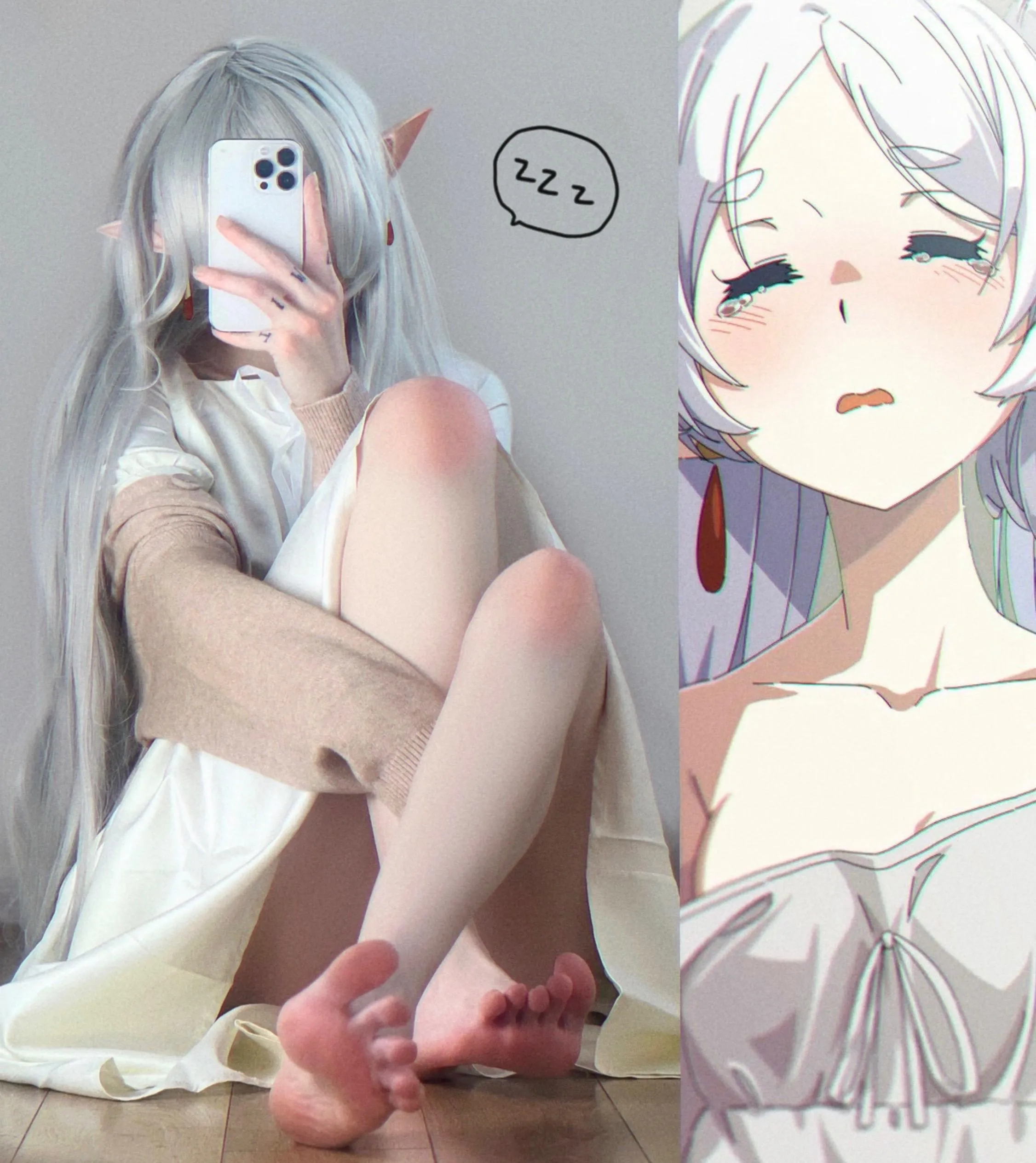 Sleepy Frieren by Lunara_Fawn