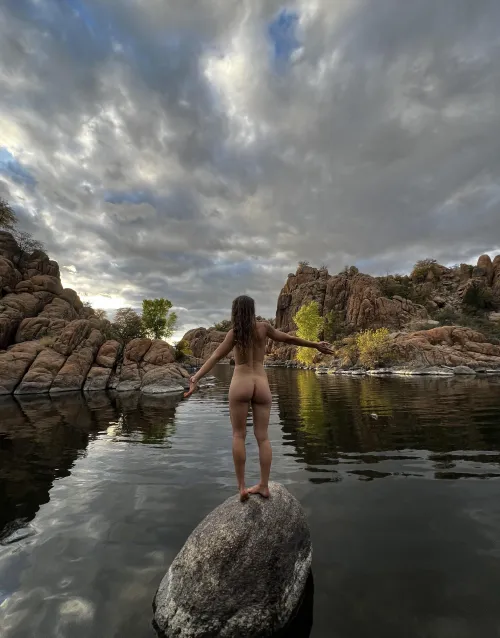 Soaking in the nice sunset