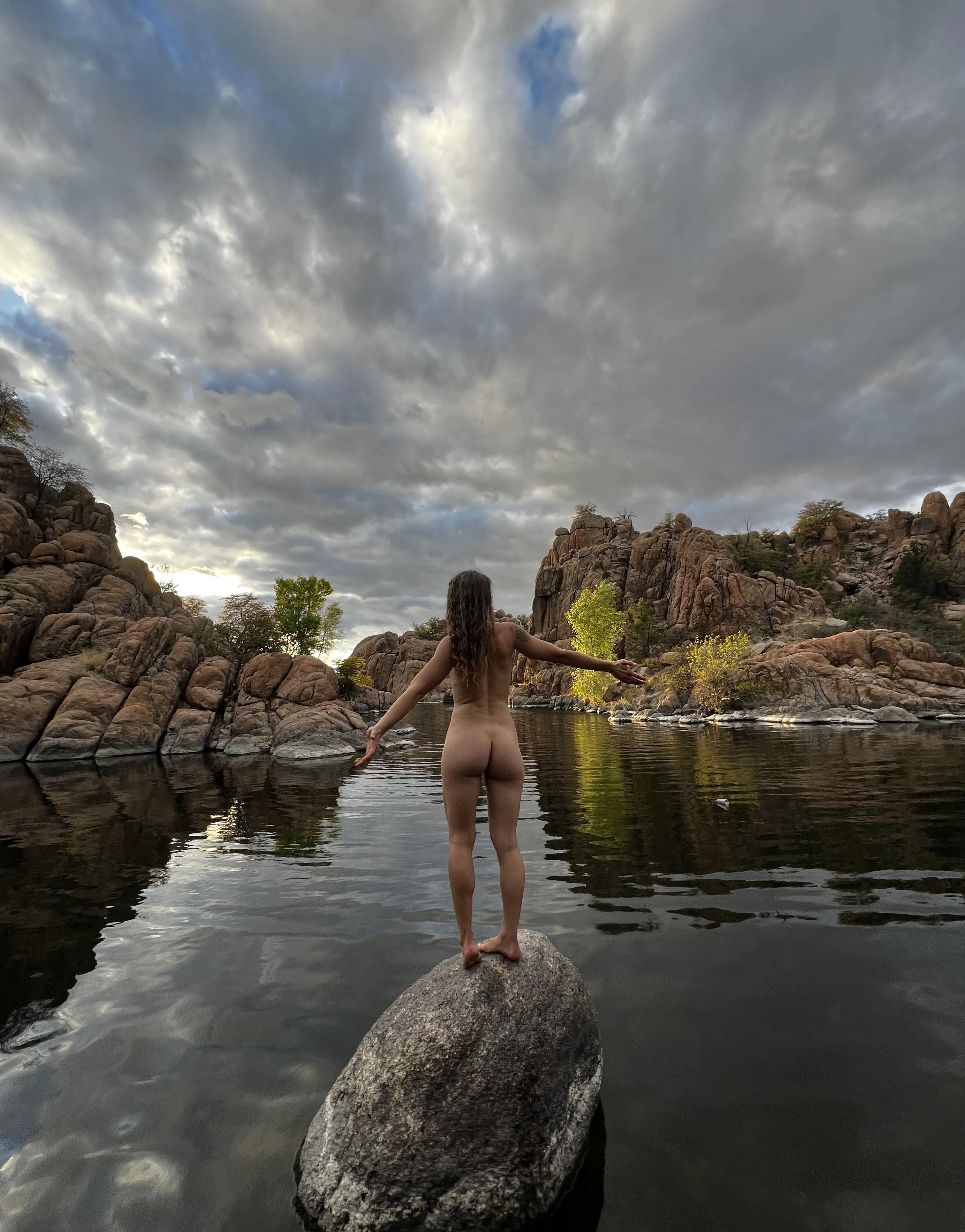 Soaking in the nice sunset