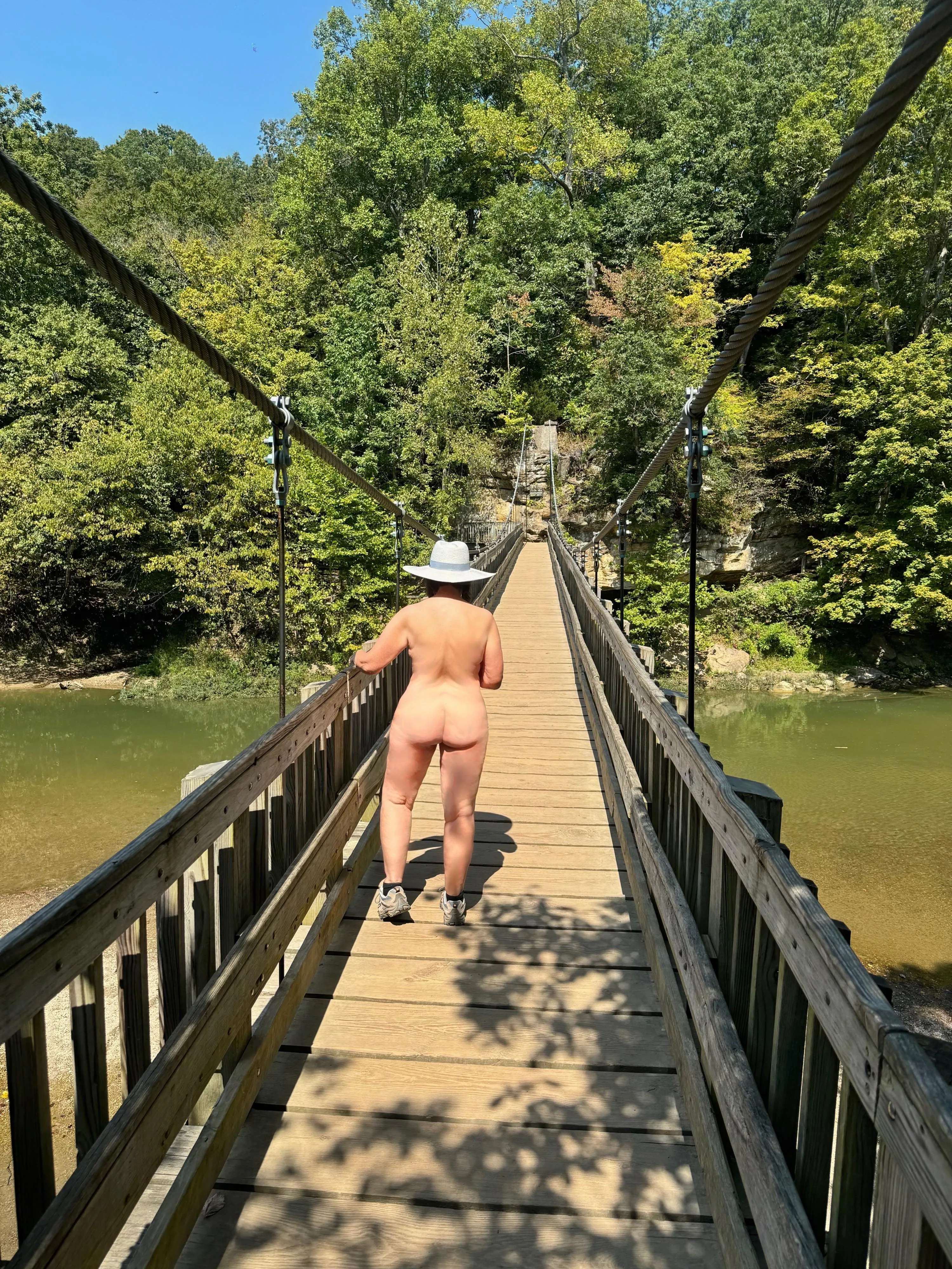 Suspension Bridge at Turkey Run State Park.  Indiana 