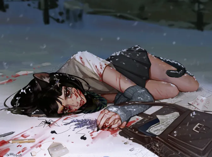 Cat girl vs spider by ratttown
