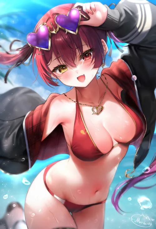 Houshou Marine at the beach 