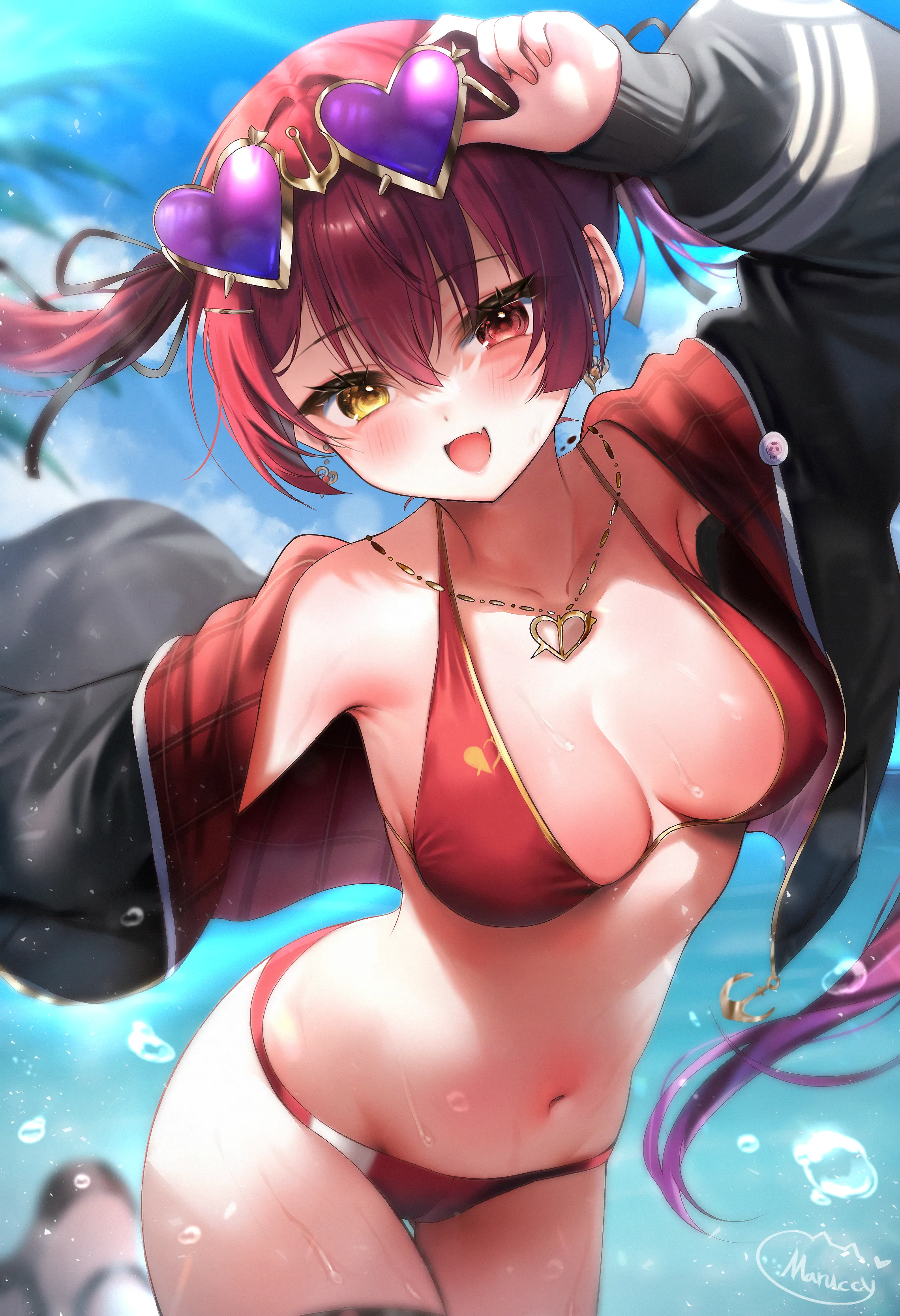 Houshou Marine at the beach 