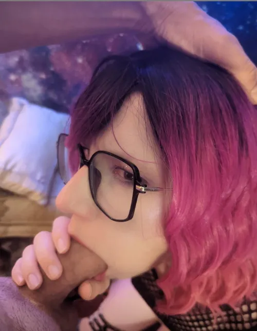 It was hard to take this selfie with so much dick in my mouth