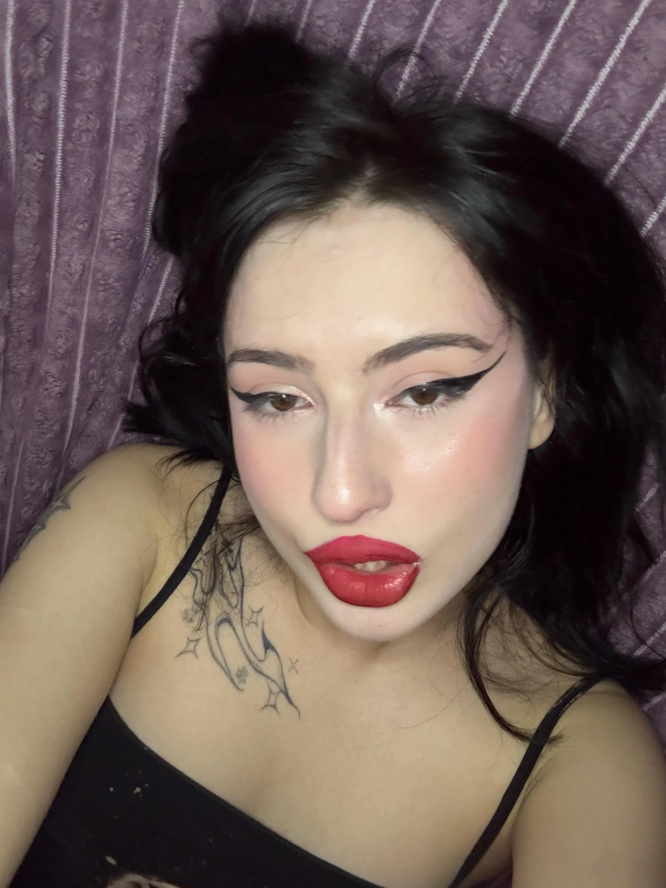 My tattoos  and red lips
