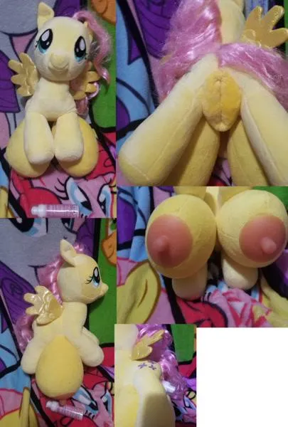 NSFW fuckable female MLP/My little pony mare Fluttershy with useable equine pussy and hyper crotchboobs with silicone nipples