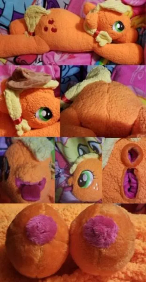 NSFW fuckable life size female MLP/My little pony mare Applejack with useable equine pussy, ponut, maw with tongue and crotchboobs with nipples