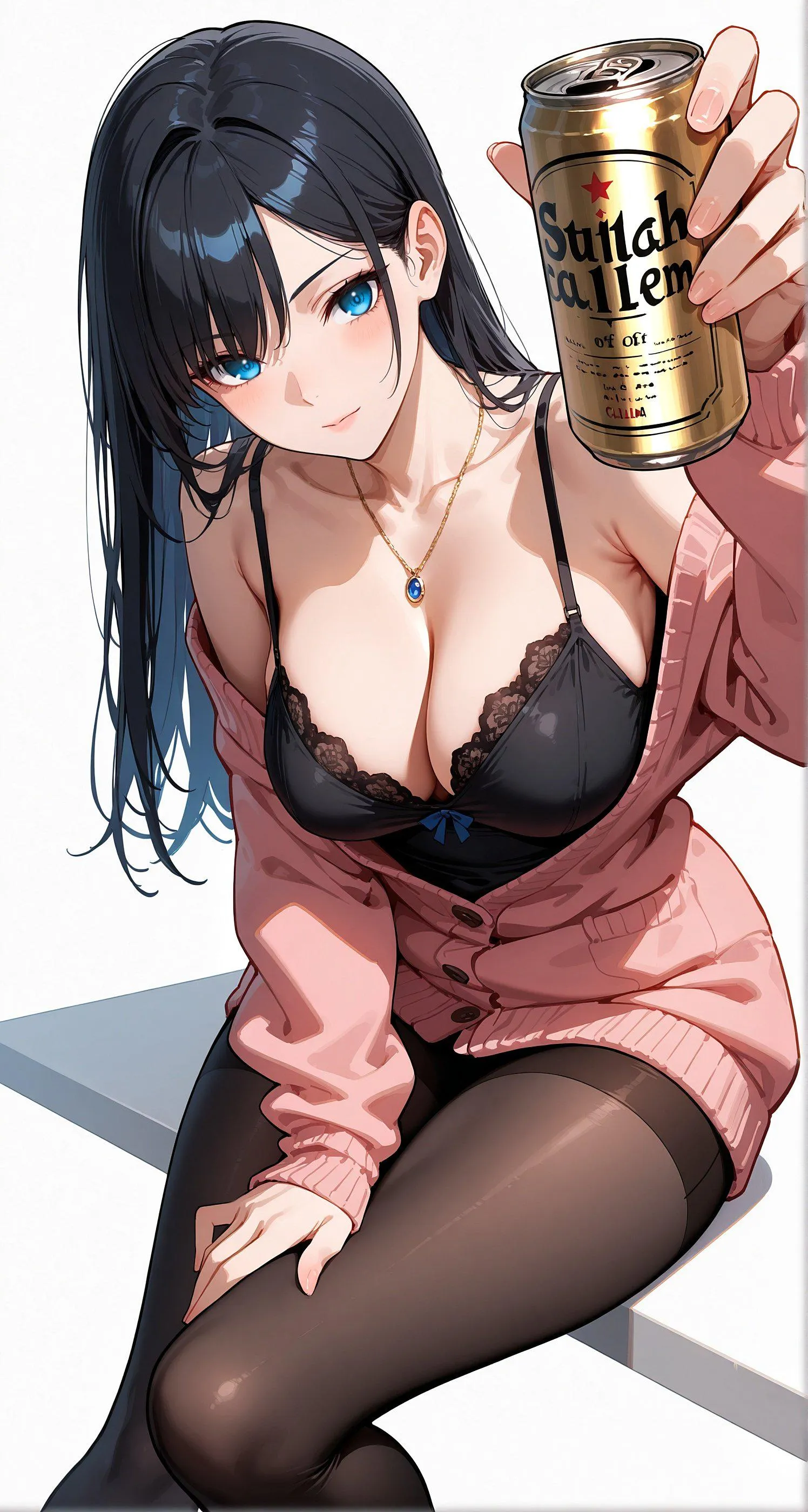 Offering a Sip of her Beer 