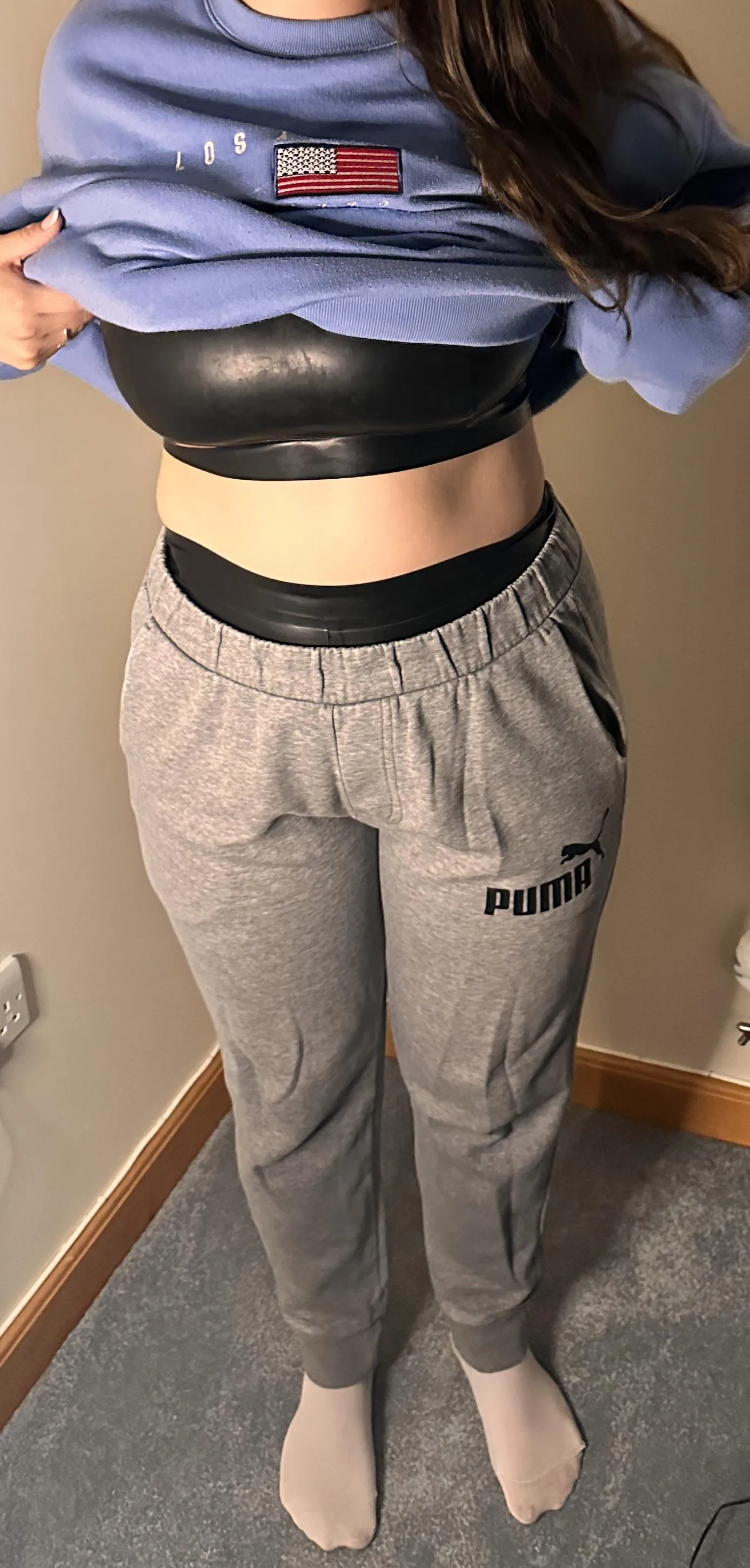 Showing a peek of what’s under my clothes