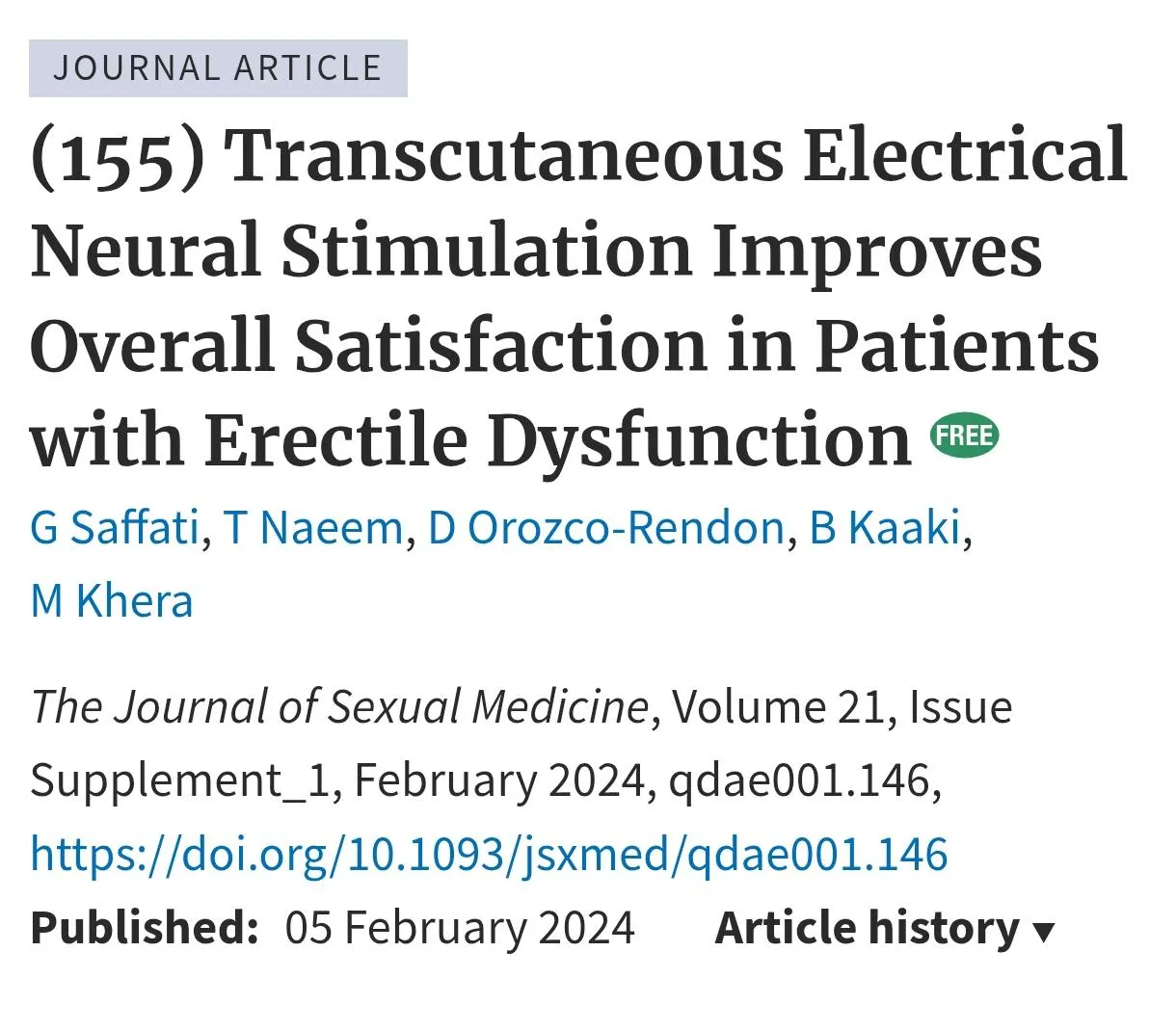 TENS and erection quality 