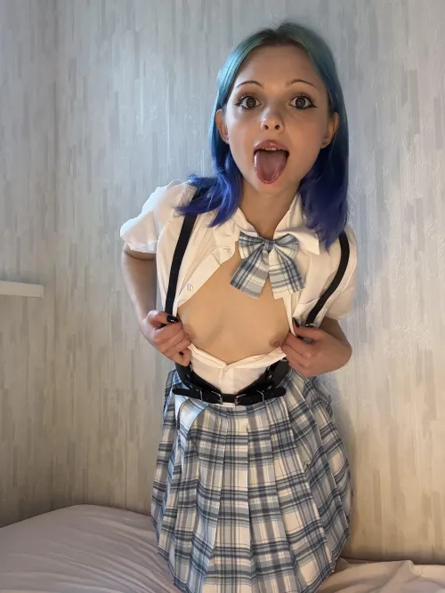 The plaid skirt looks perfect