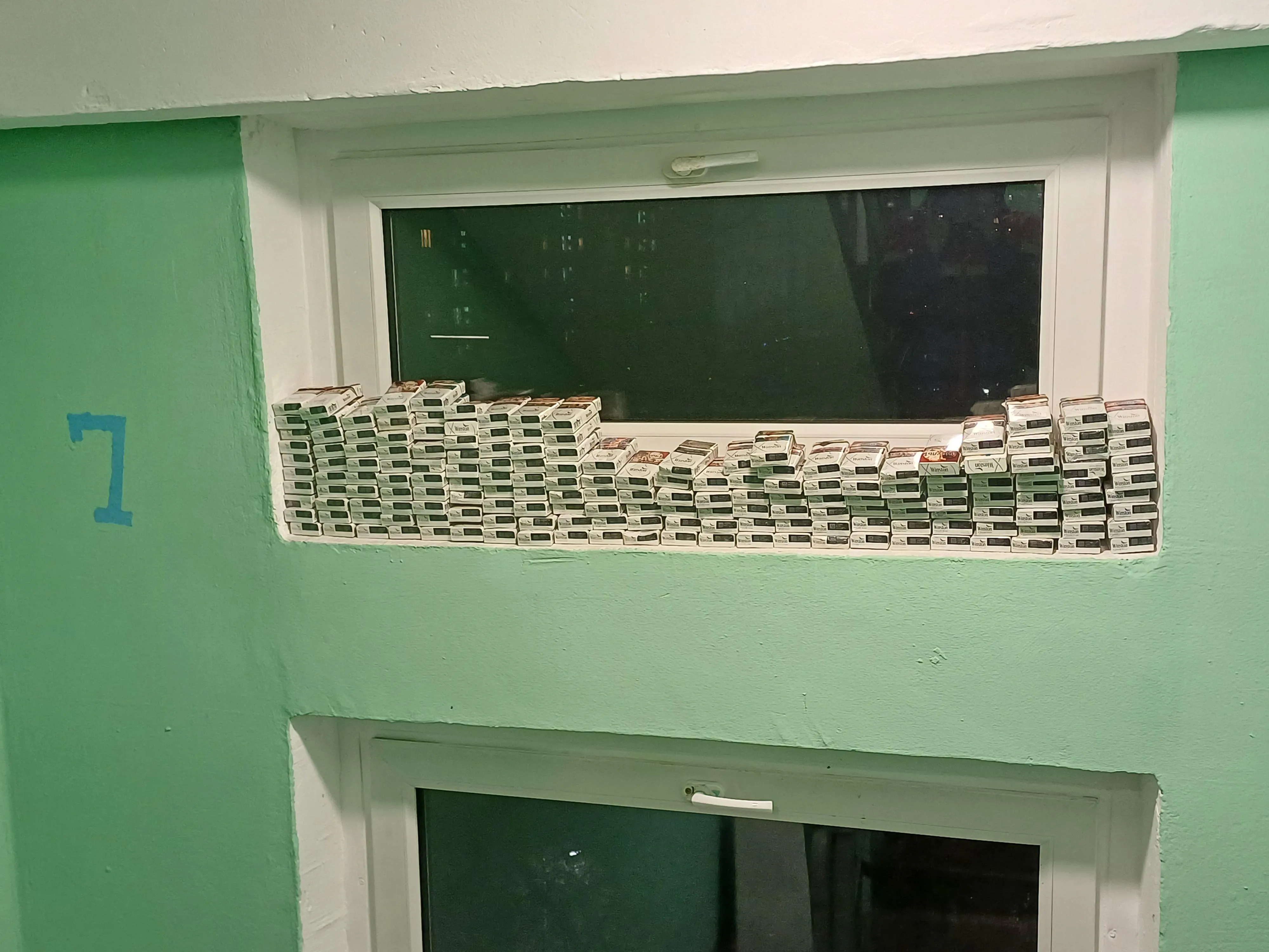 Around 180 emtpy packs