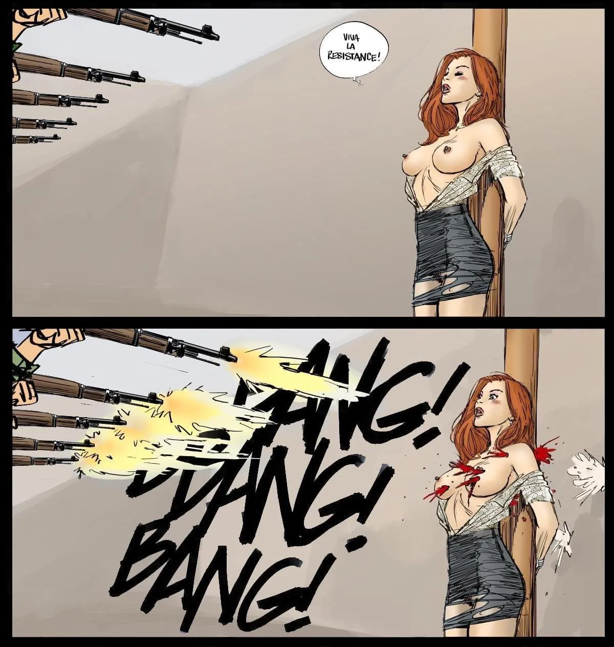 Bullets piercing soft flesh