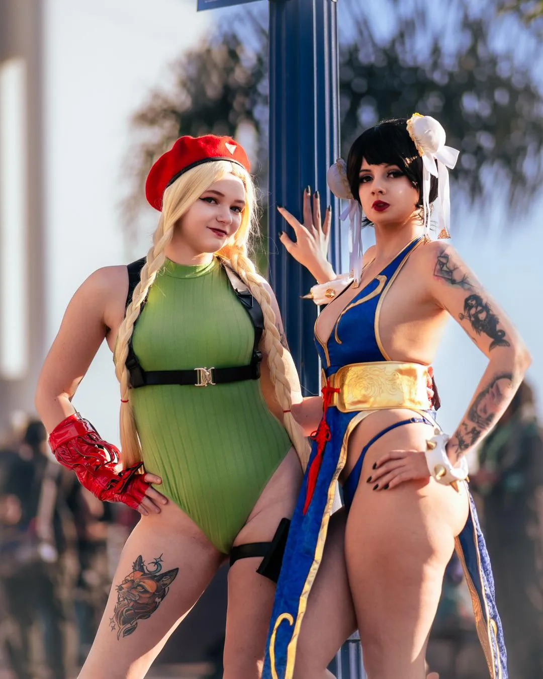 Cammy and chun li by (Elle.chu and ElizawitchCosplay) [street fighter]