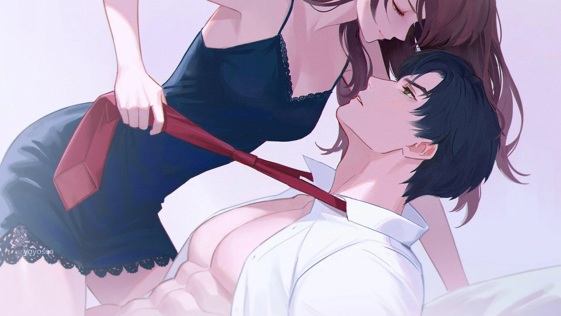 Ties look so cute and can also be impromptu leashes :3 (art by @yoyosea1)