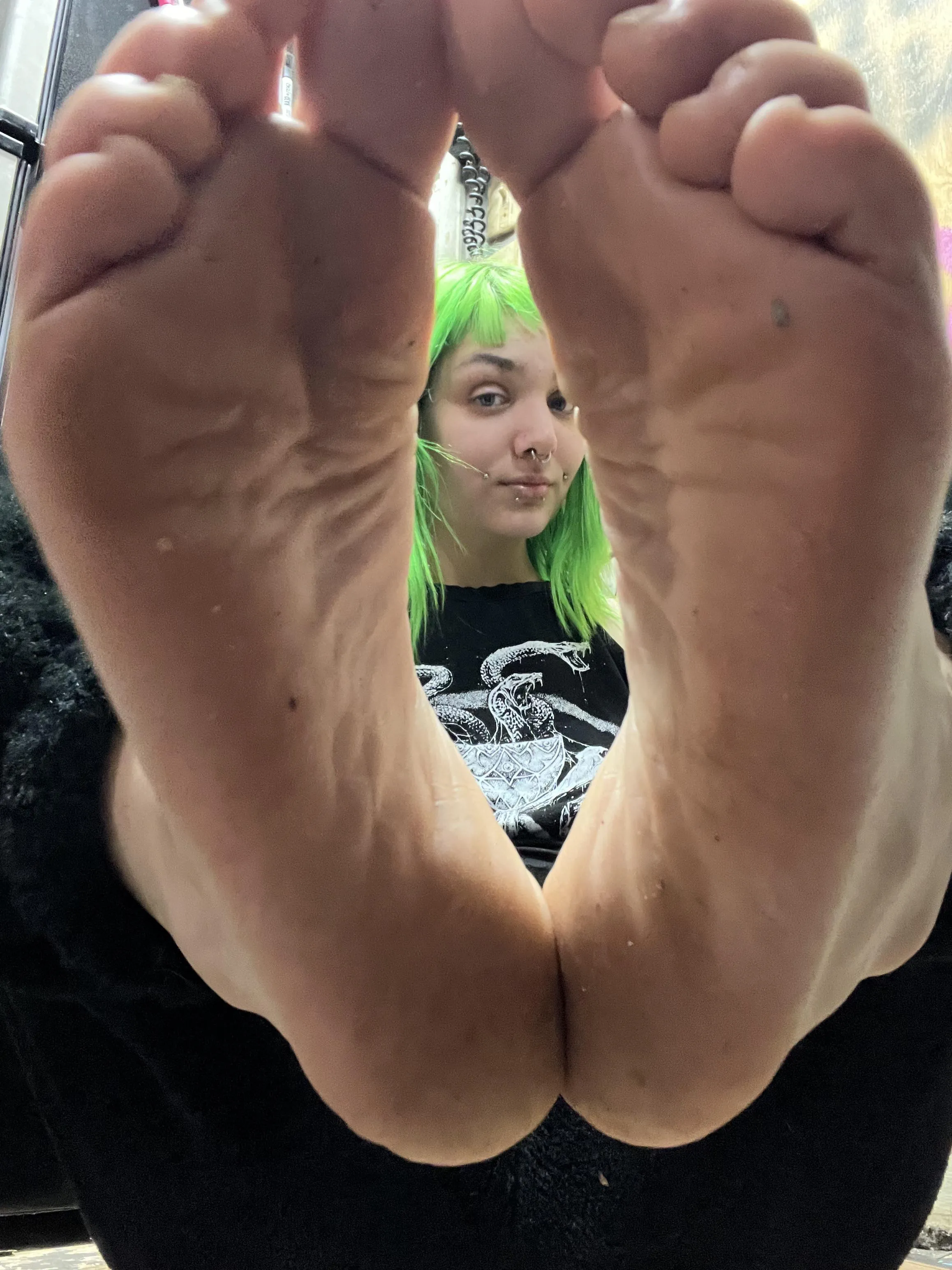 You thought we were gunna hang out? Oh no. You’re cleaning my soles today. 