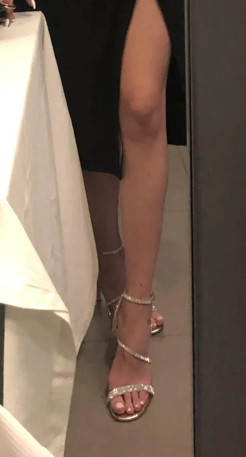 My wife's sexy feet in heels! Tributes welcome