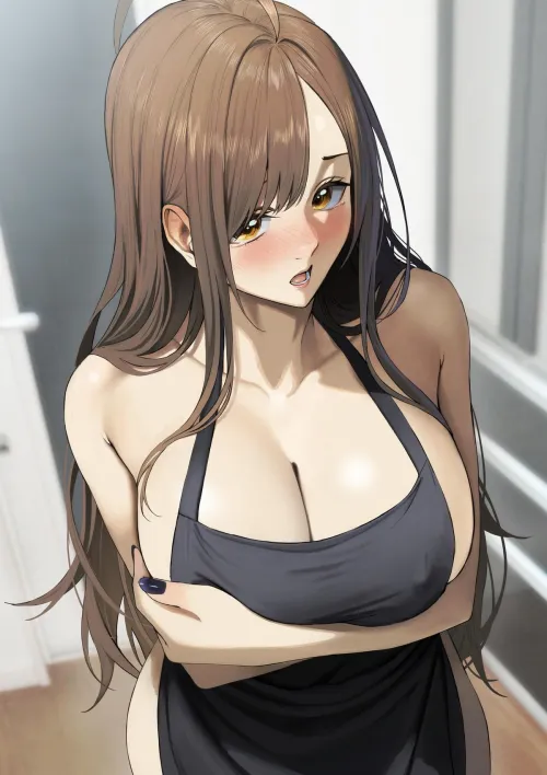 Wizard trying out naked apron