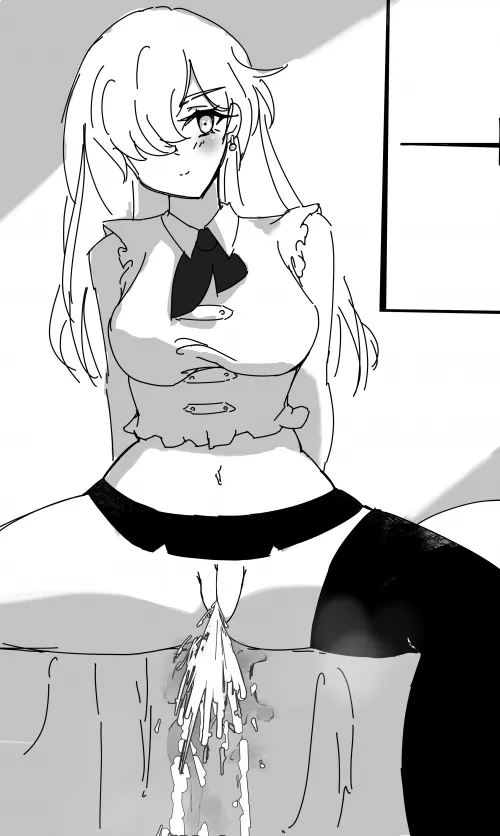 Elizabeth enjoys a morning piss