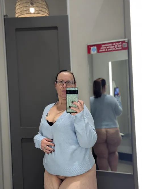 I didn't know what it is about a Target fitting room that immediately takes me to the HAW...