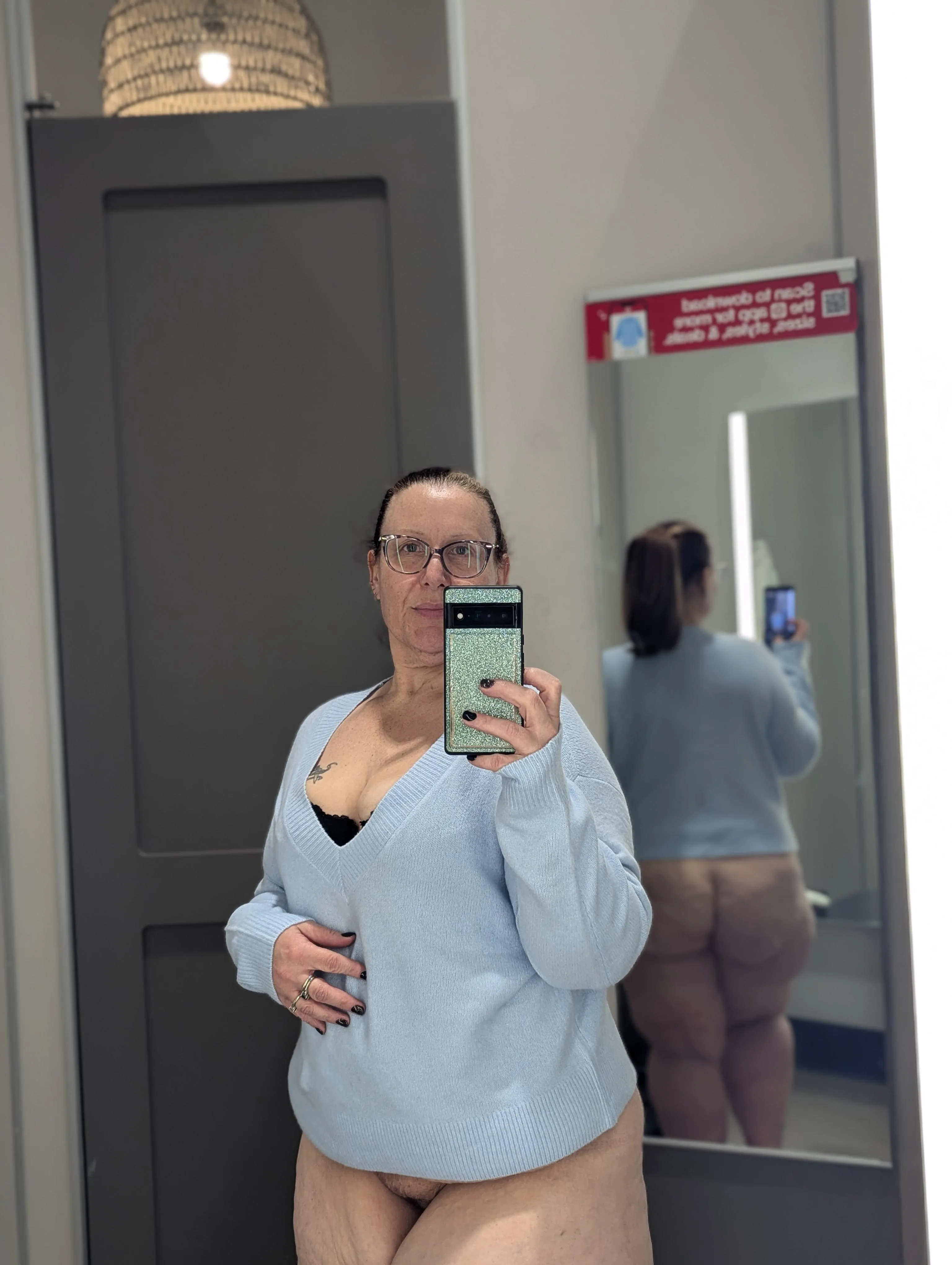 I didn't know what it is about a Target fitting room that immediately takes me to the HAW...