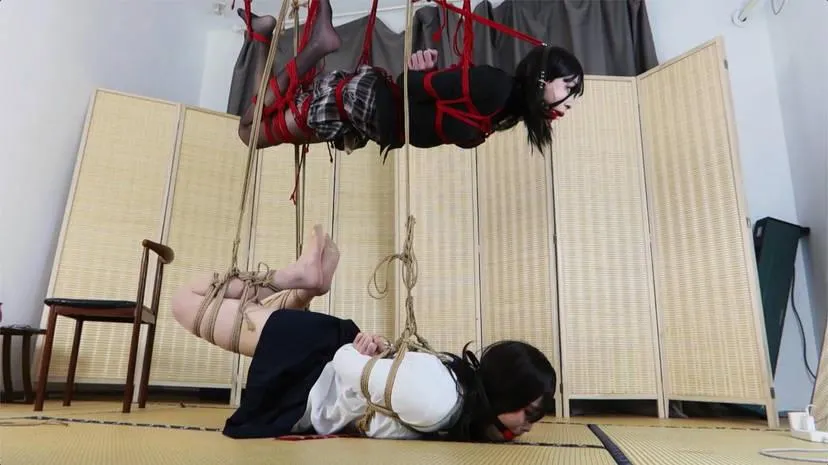 Mother and daughter tied together